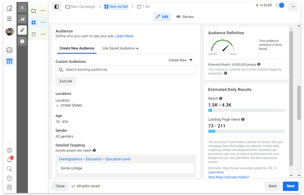 Facebook and Instagram audience setup
