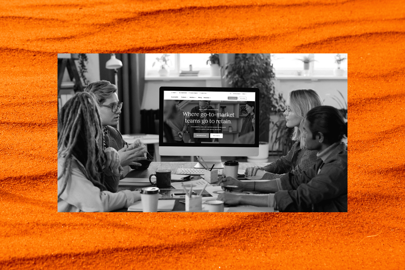 Team reviewing HubSpot onboarding setup for a nonprofit organization during a planning meeting.